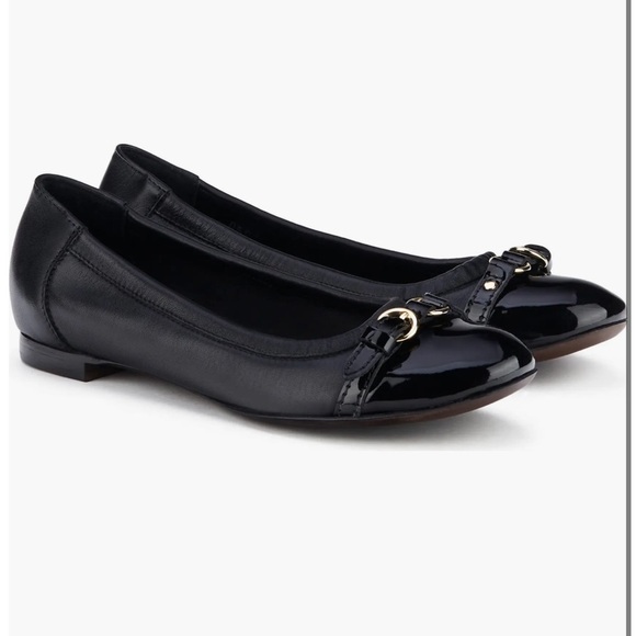 Agl Shoes - New AGL Monika Leather Ballet Flats Slip-on Black w/ Buckle, sz 35 EU / 5 US